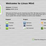 The Linux Mint 13 Welcome Menu