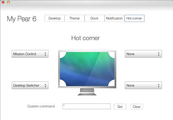 Pear OS 8 Hot Corners