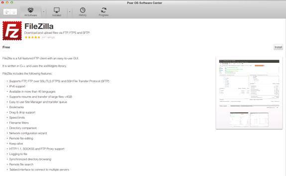Pear OS 8 Install FileZilla