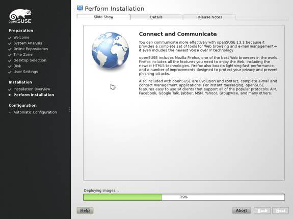 openSUSE 13.1 Install Slideshow