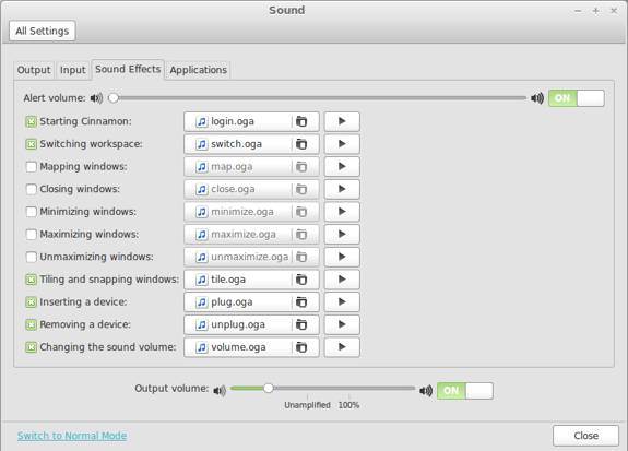 Linux Mint 16 Cinnamon Sound Effects