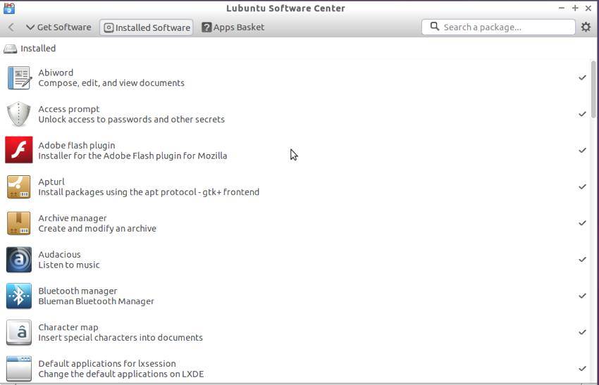 Lubuntu 14.04 LTS Installed Software