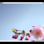 The Vine Linux desktop features a gorgeous flower or vine as the wallpaper.