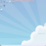 Puppy Linux has a cute (albeit a bit bland) desktop wallpaper.