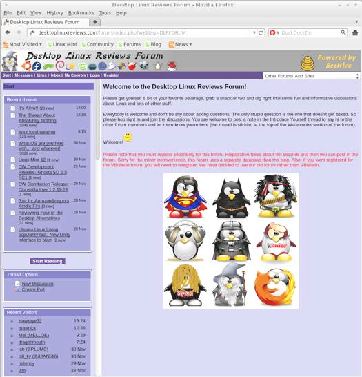 The Desktop Linux Reviews forum.