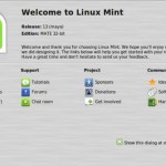 The Linux Mint 13 Welcome Menu