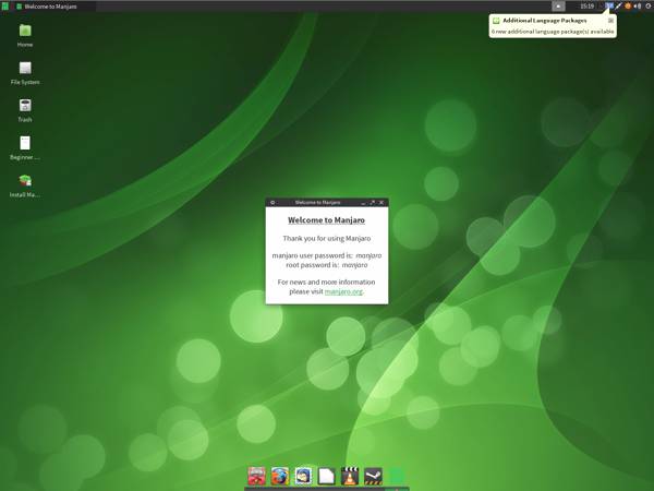 Manjaro 0.8.5 Live Desktop