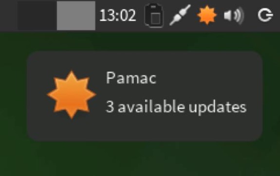 Manjaro 0.8.5 Pamac Update Alert