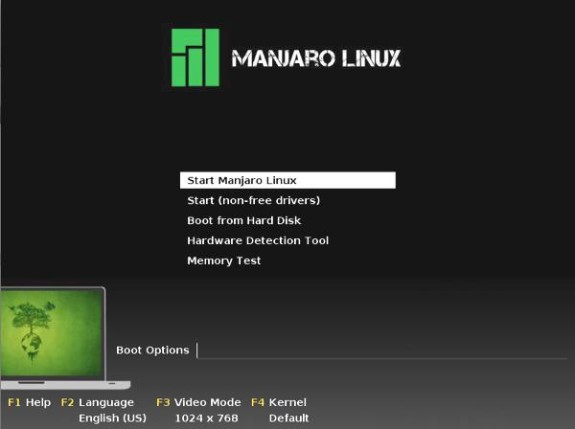 Manjaro 0.8.5 Preinstall Boot Menu