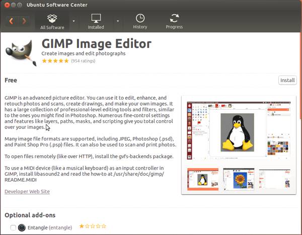 Ubuntu 13.04 Install GIMP