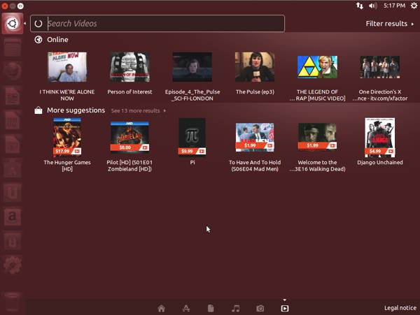 Ubuntu 13.04 Search Videos