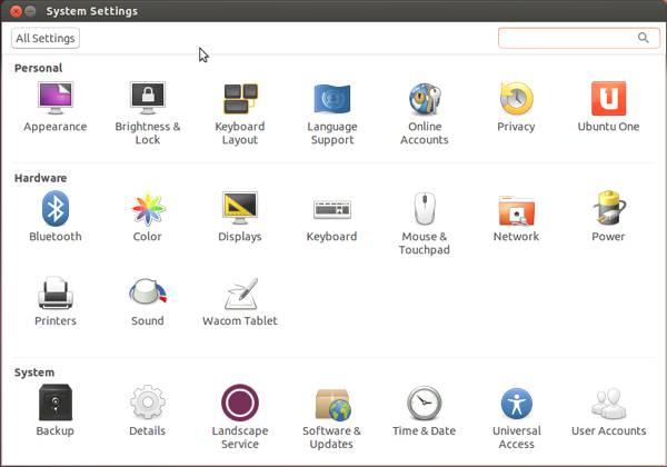 Ubuntu 13.04 System Settings