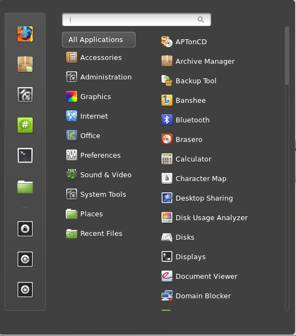 Linux Mint 15 Cinnamon Menu