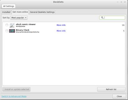 Linux Mint 15 Get More Desklets