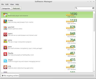 Linux Mint 15 Software Manager Featured Applications