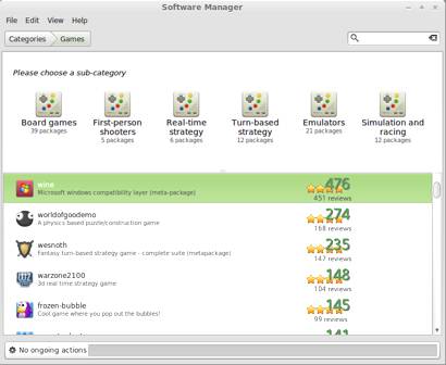 Linux Mint 15 Software Manager Games Category