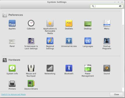 Linux Mint 15 System Settings